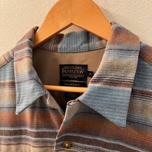 Pendleton Board Shirt - blue copper blanket stripe - Mens Medium